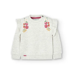 Buzo Boboli Flores Gris