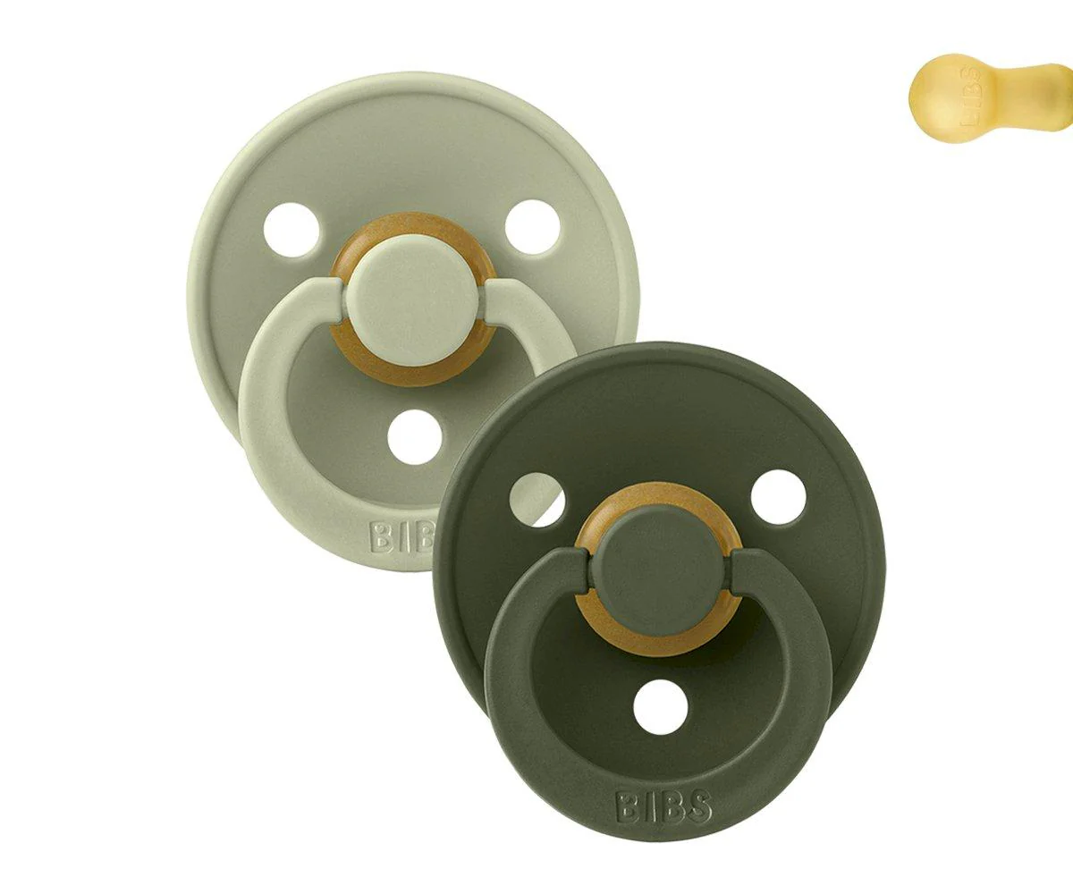 2 Chupetes BIBS Colour Round Sage/Hunter Green