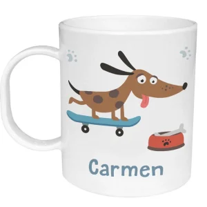 Taza de Plástico Personalizada Skater Dog
