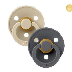 2 Chupetes BIBS Colour Round Vainilla/Iron