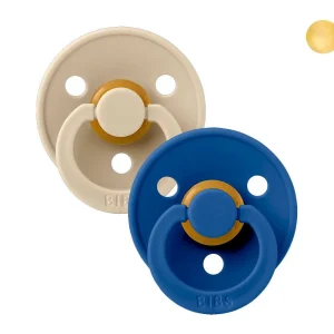 2 Chupetes BIBS Colour Round Vanilla/Cornflower
