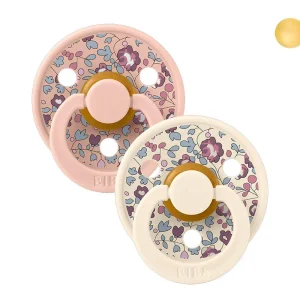 2 Chupetes BIBS Colour Round Liberty Eloise Blush Mix