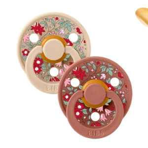 2 Chupetes BIBS Colour Anatómica Liberty Chamomile Lawn Vainilla/Woodchuck