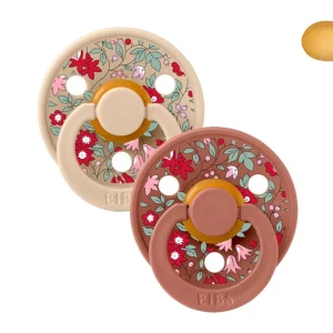 2 Chupetes BIBS Colour Simétrica Liberty Chamomile Lawn Vainilla/Woodchuck Mix