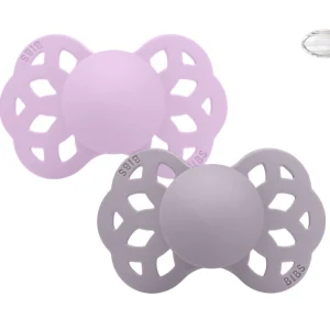 2 Chupetes BIBS Infinity Simétrica Violeta Sky/Mauve