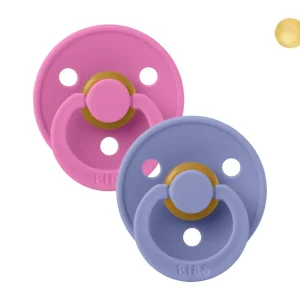 2 Chupetes BIBS Colour Round Bubblegum/Peri