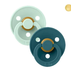 2 Chupetes BIBS Colour Round Nordic Mint/Forest Lake