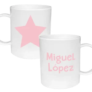 Taza de Plástico Personalizada Estrella Rosa