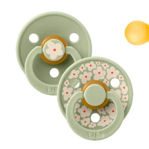 2 Chupetes BIBS Studio Colour Round Jasmine Sage Mix