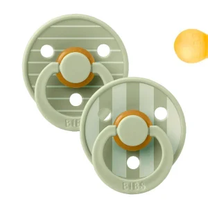 2 Chupetes BIBS Studio Colour Round Pin Sage Mix