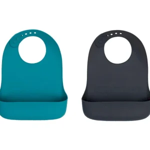 2 Babero Catchie 2.0 Silicona Blue Dusk & Charcoal