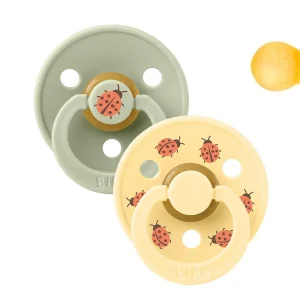 2 Chupetes BIBS Studio Colour Round Ladybug Sage Mix