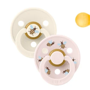 2 Chupetes BIBS Studio Colour Round Bumblebee Ivory Mix