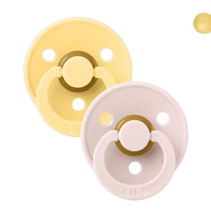 2 Chupetes BIBS Colour Round Pale Butter/Petal