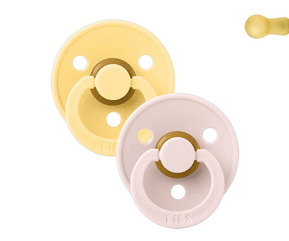 2 Chupetes BIBS Colour Round Pale Butter/Petal
