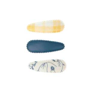 3 Clip para Pelo Cottage Snap Scandi Floral + Buckwheat Plaid