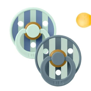 2 Chupetes BIBS Studio Colour Round Block Nordic Mint Petrol Mix