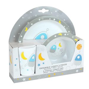 Pack Vajilla Infantil de Espacio 3p