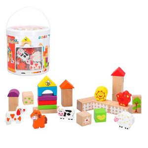 Woomax Juego Construcción 50p Bloques Madera