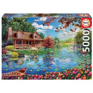 Puzzle 5000p Casita en el Lago