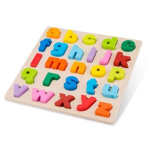 Puzzle Encajable Madera Letras Colores