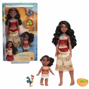 Vaiana 2: Set Muñecas Vaiana y Su Hermana con Accesorios y Heihei