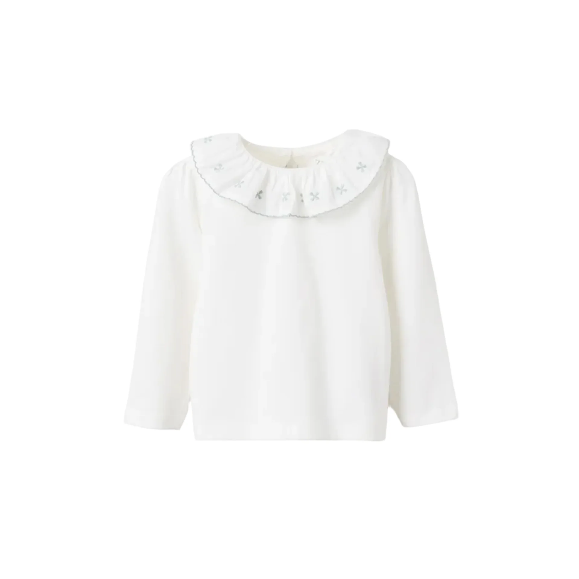 Camisa ML Zippy con Cintas Onduladas Blanco