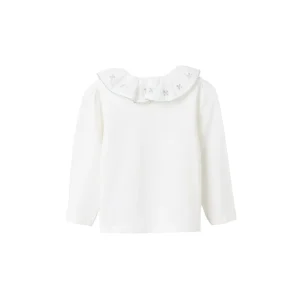 Blusa ML Zyppy Con Cuello de Volante Bordado Blanco