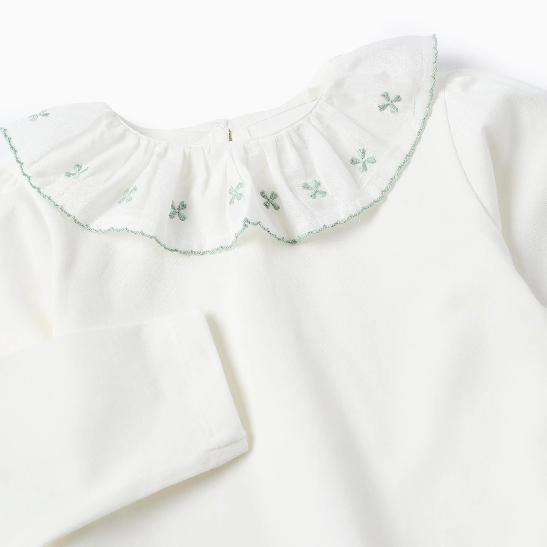 Camisa ML Zippy con Cintas Onduladas Blanco - Imagen 3