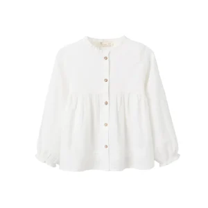 Blusa ML Zippy con Textura y Volantes Blanco