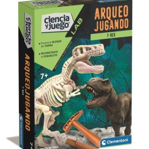 T-rex arqueojugando ciencia y juego