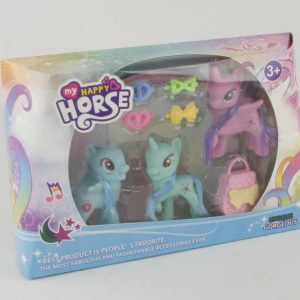 3 ponys c/accesorios en caja