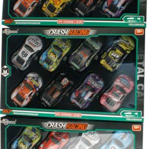 8 coches metal retro en caja