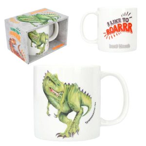 Taza con relieve t-rex dino world